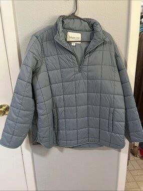 Coldwater Creek Girls' Steel Blue Quilted Pullover Puffer Jacket